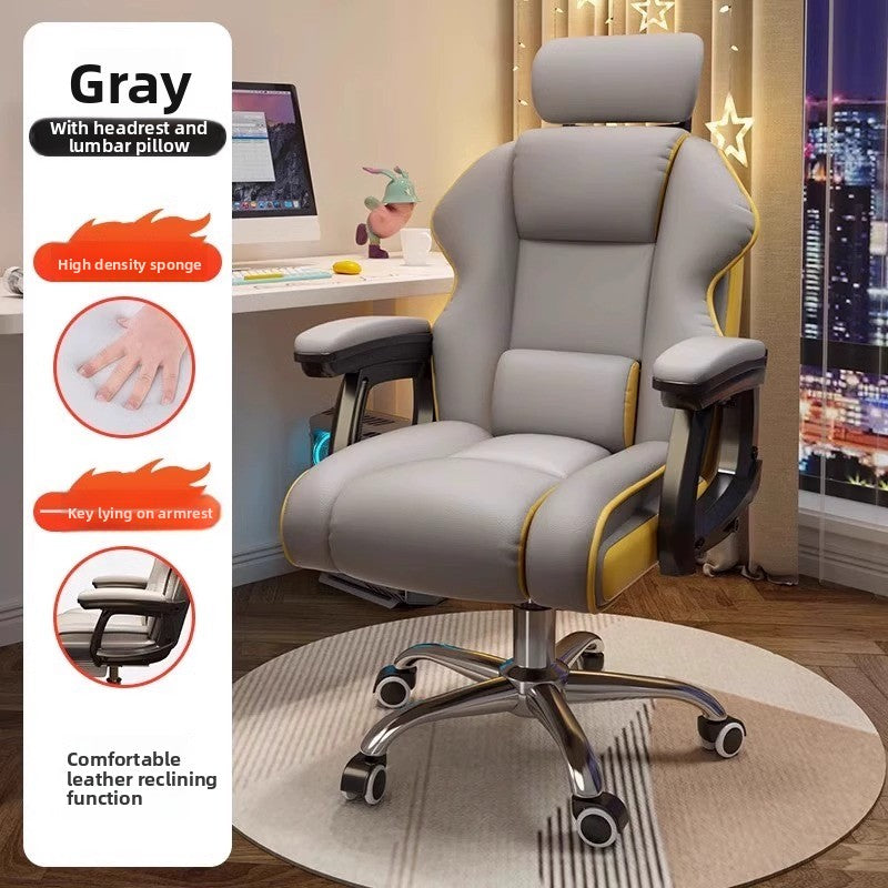 Gaming Chair for Living Room - Ergonomic Office Chair with Footrest, High Back Metal Armchair for Adults