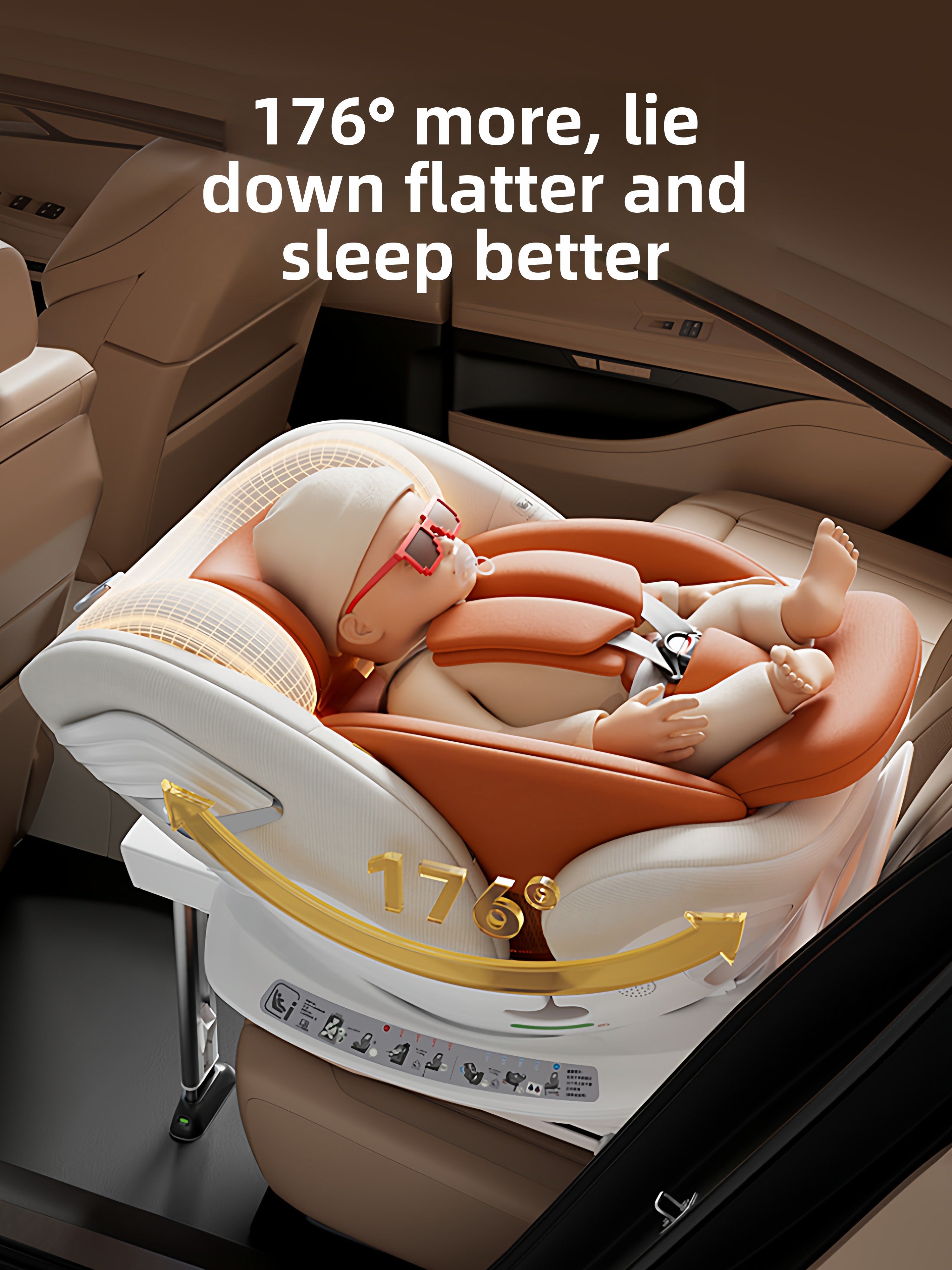 Smart Ventilation Heating Child Car Safety Seat