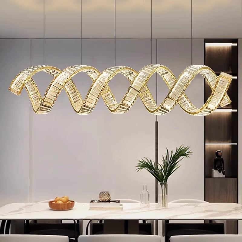 Spiral Crystal LED Chandelier Modern Luxury Design