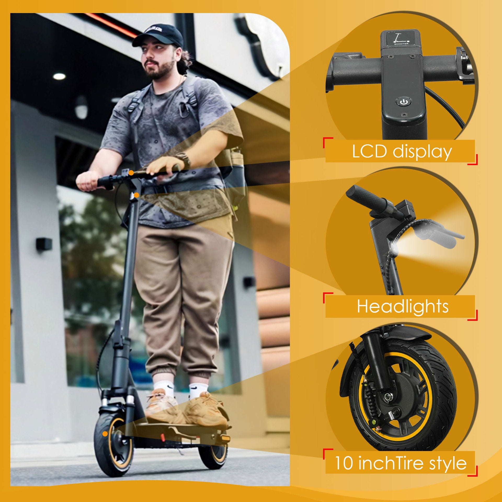 Foldable Electric Scooter with LED Lights
