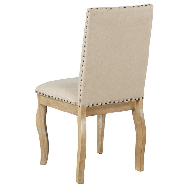 Wooden upholstered fabric dining chairs 4
