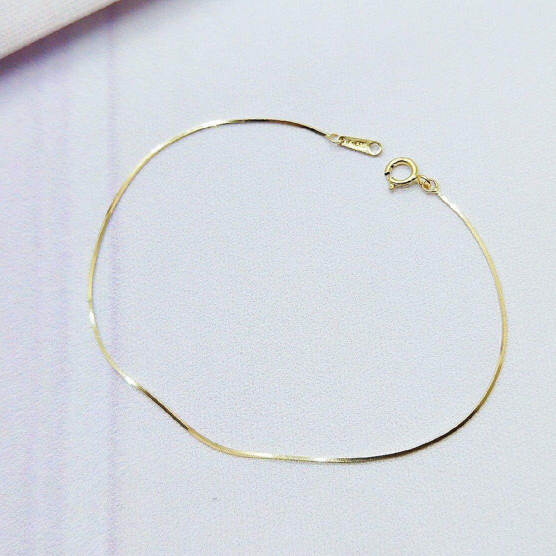 14K Gold Snake Bone Chain Bracelet 1