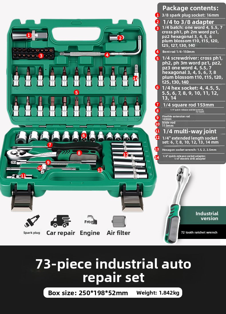 Ratchet Wrench Socket Set Automotive Repair Tools