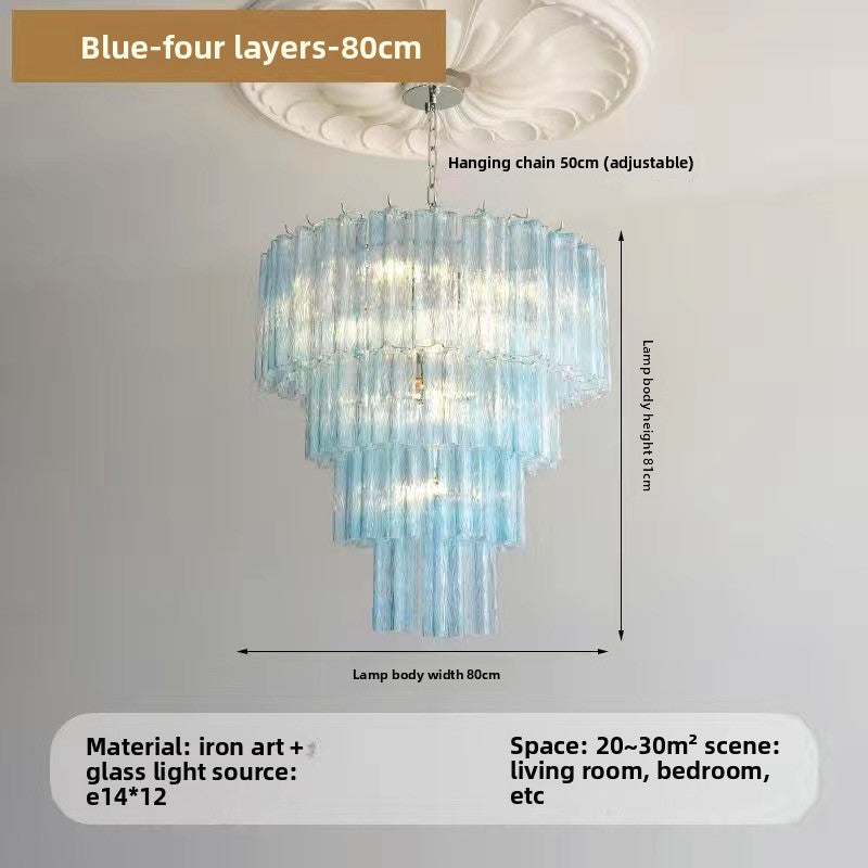 French Style Modern Chandelier with Glass Shade