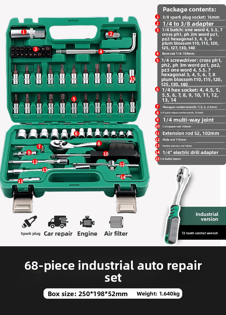 Ratchet Wrench Socket Set Automotive Repair Tools