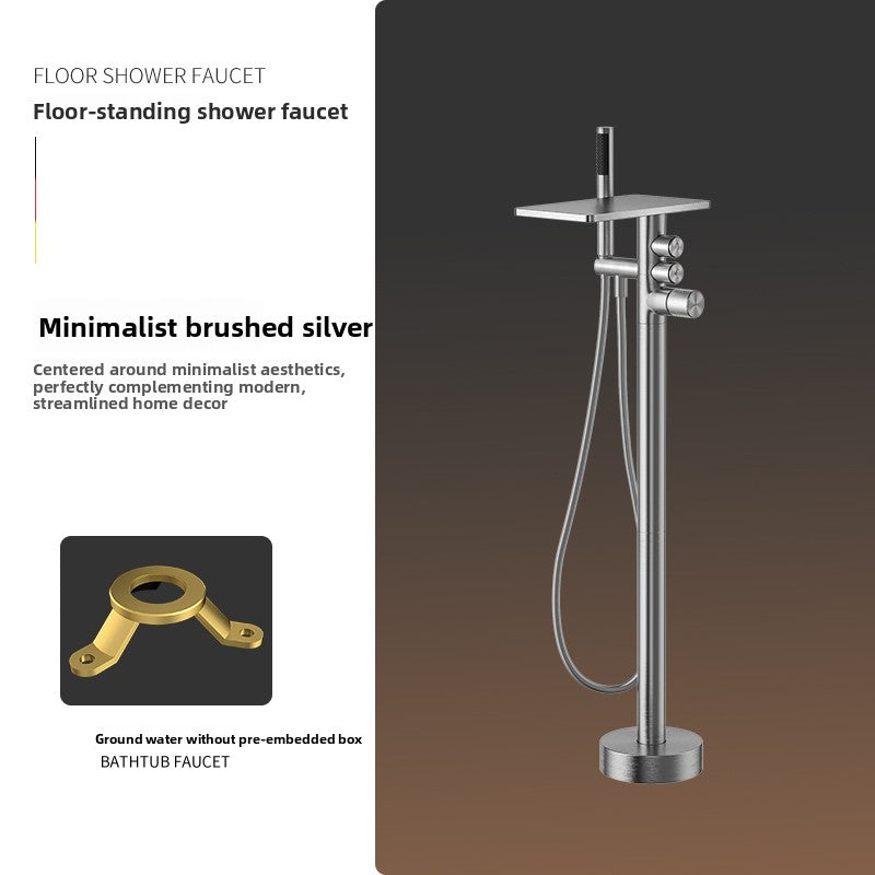 Wall-Mounted Bathtub Faucet with Hot and Cold Shower Head, Minimalist Design for Hotels, Homes, and Guesthouses