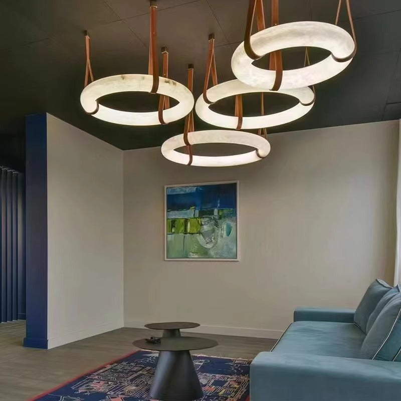 Modern Marble Effect LED Chandelier with Remote Control 2