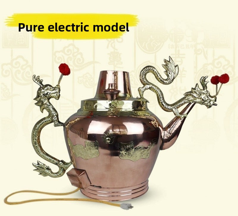 Traditional Dragon Spout Copper Cooking Pot