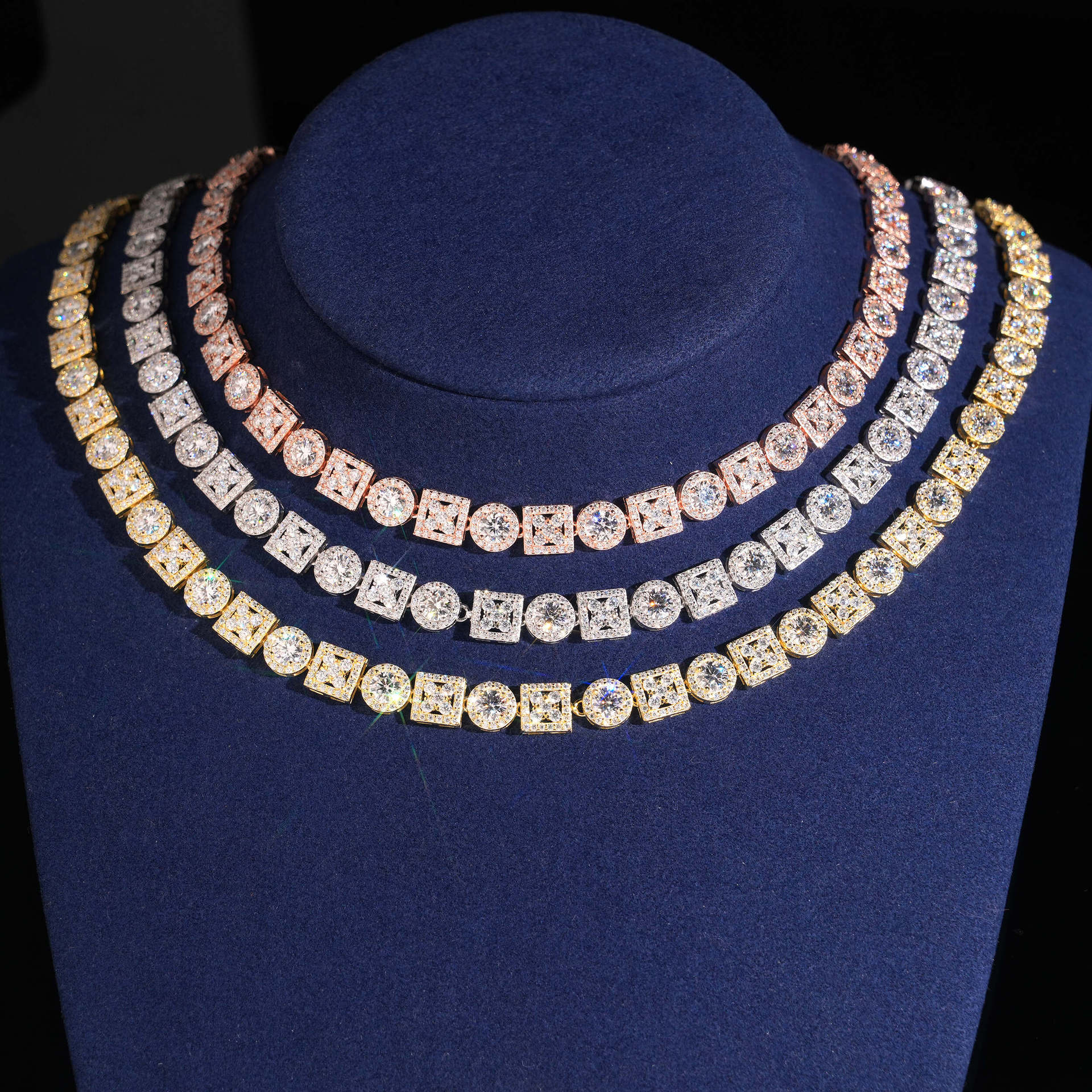 S925 Silver Moissanite Geometric Jewelry Set 4