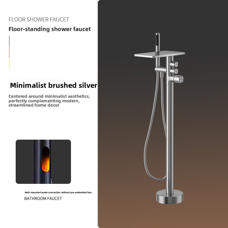 Wall-Mounted Bathtub Faucet with Hot and Cold Shower Head, Minimalist Design for Hotels, Homes, and Guesthouses
