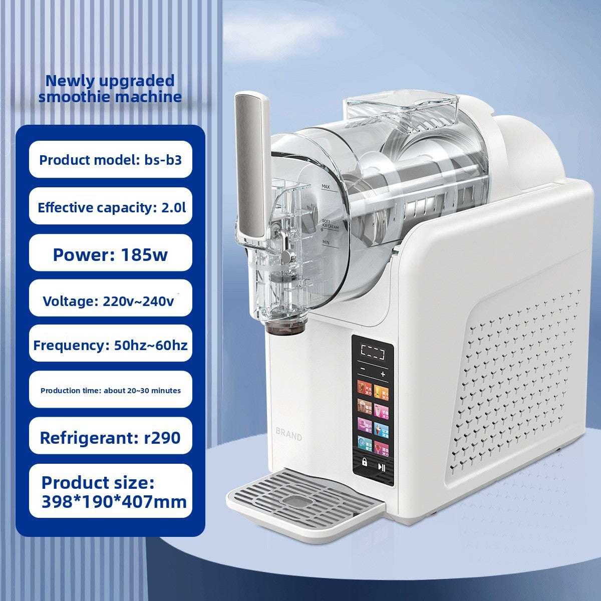 Automatic Ice Cream and Smoothie Maker for Home Kitchen Use