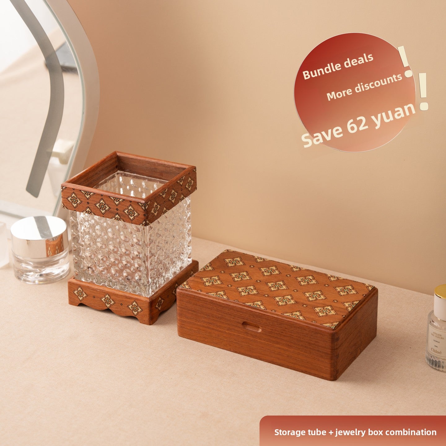 Portable Rosewood Jewelry Box