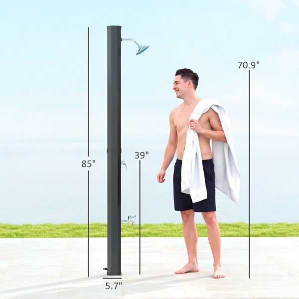 Solar heated shower 2