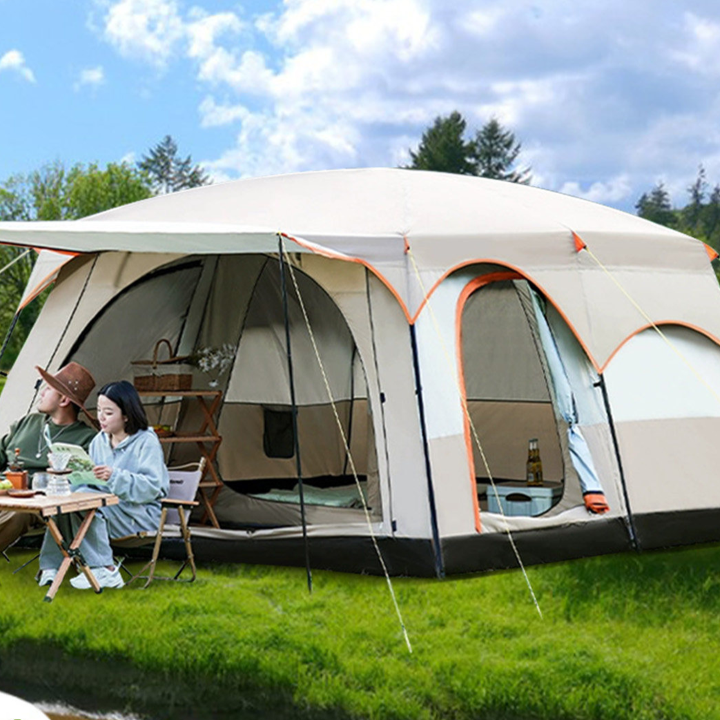 Foldable Waterproof Camping Tent with Two Bedrooms 1