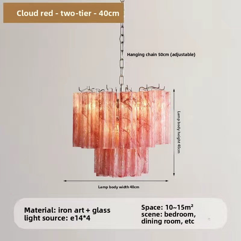 French Style Modern Chandelier with Glass Shade