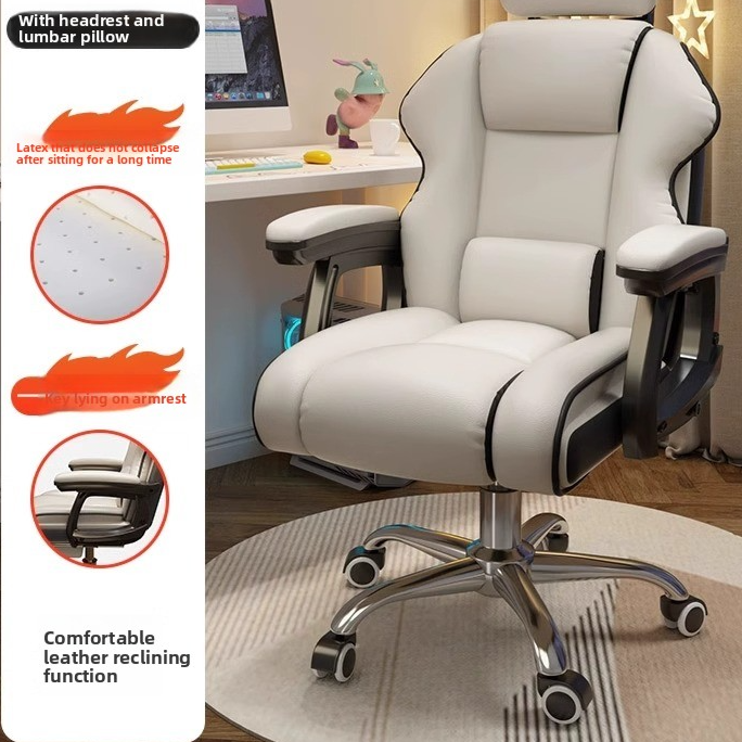 Gaming Chair for Living Room - Ergonomic Office Chair with Footrest, High Back Metal Armchair for Adults
