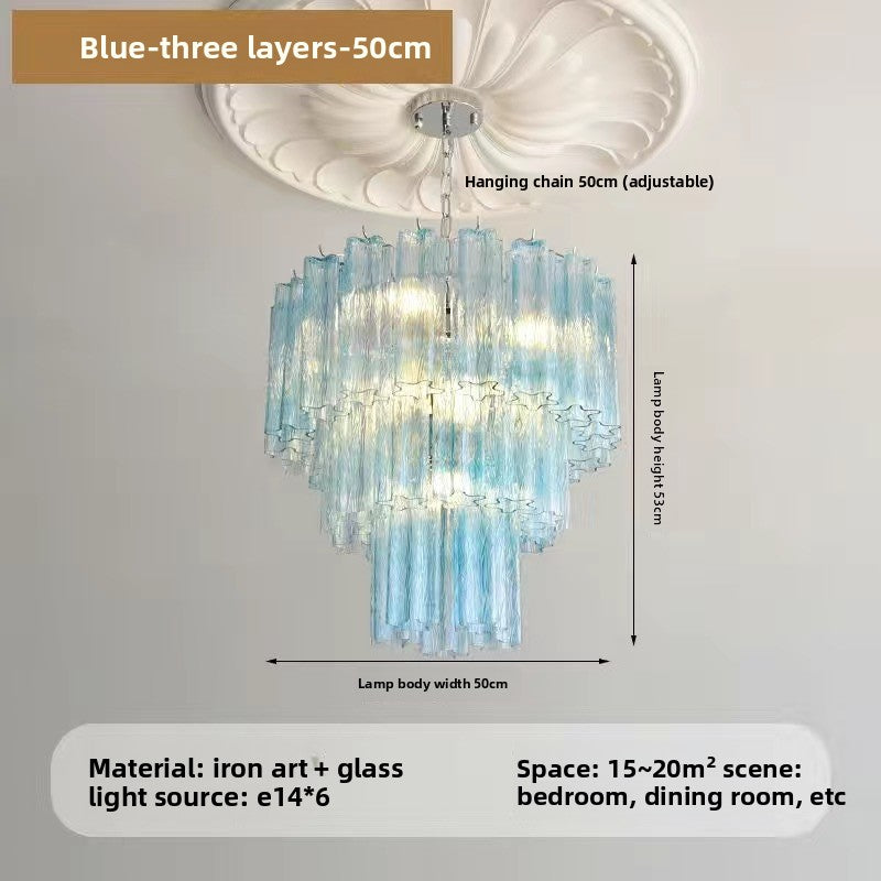 French Style Modern Chandelier with Glass Shade