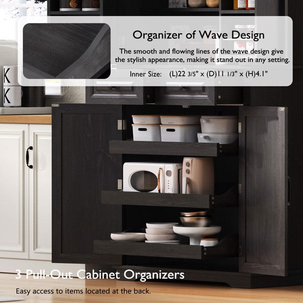 Farmhouse-style embossed textured storage cabinet