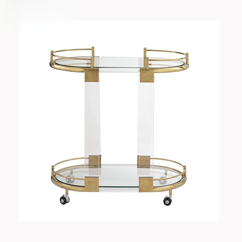 Stainless Steel Acrylic Mobile Serving Cart