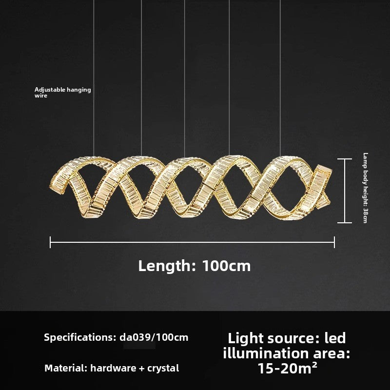 Spiral Crystal LED Chandelier Modern Luxury Design