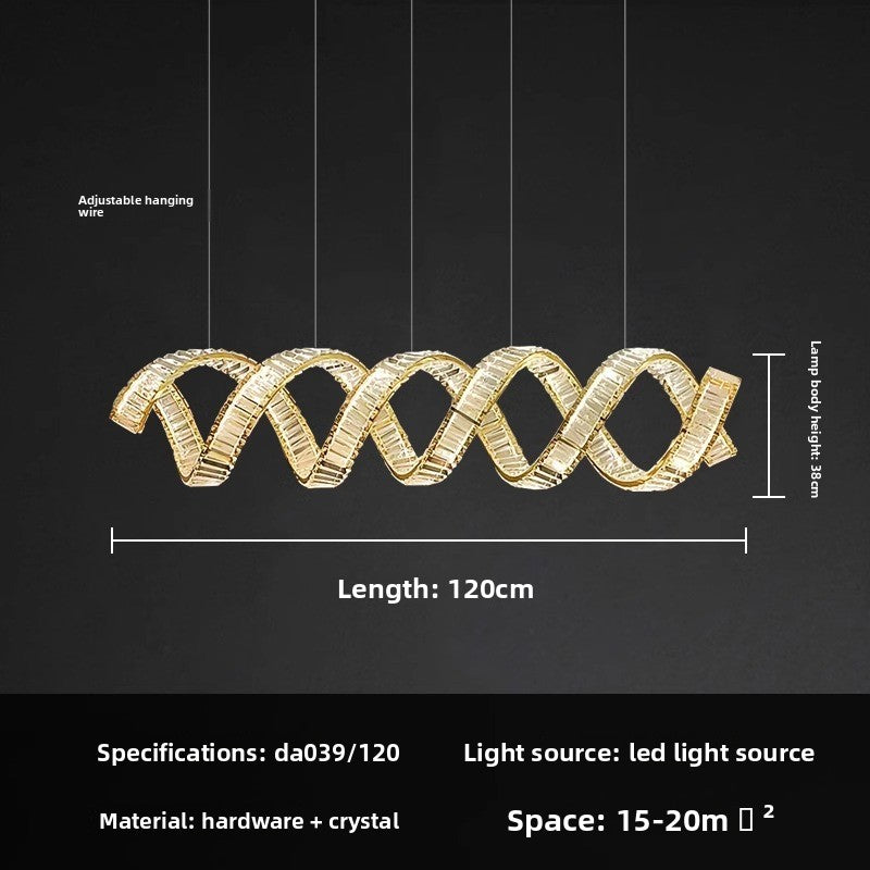 Spiral Crystal LED Chandelier Modern Luxury Design