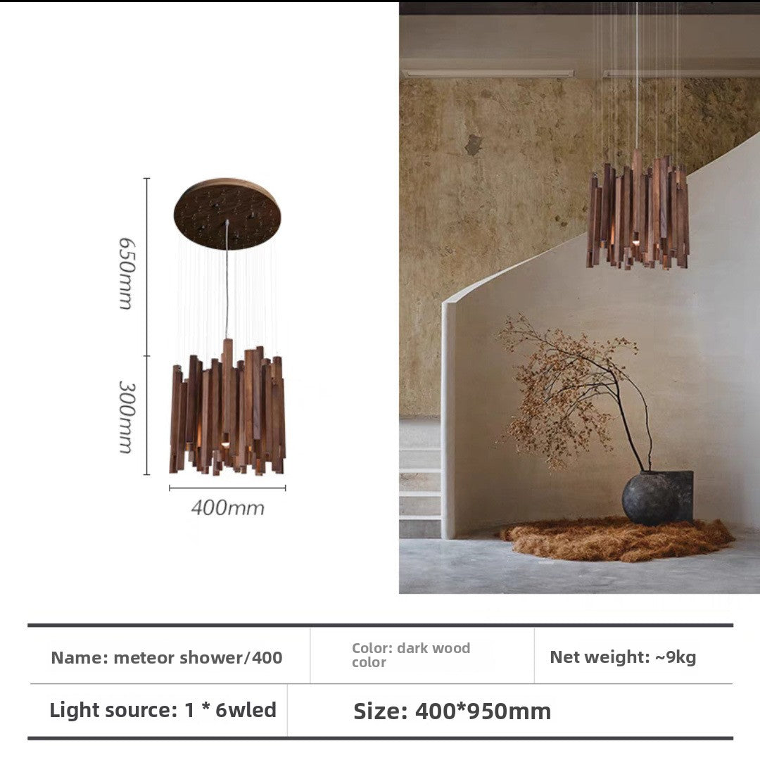 Designer Wood LED Chandelier for Living Room Dining Area