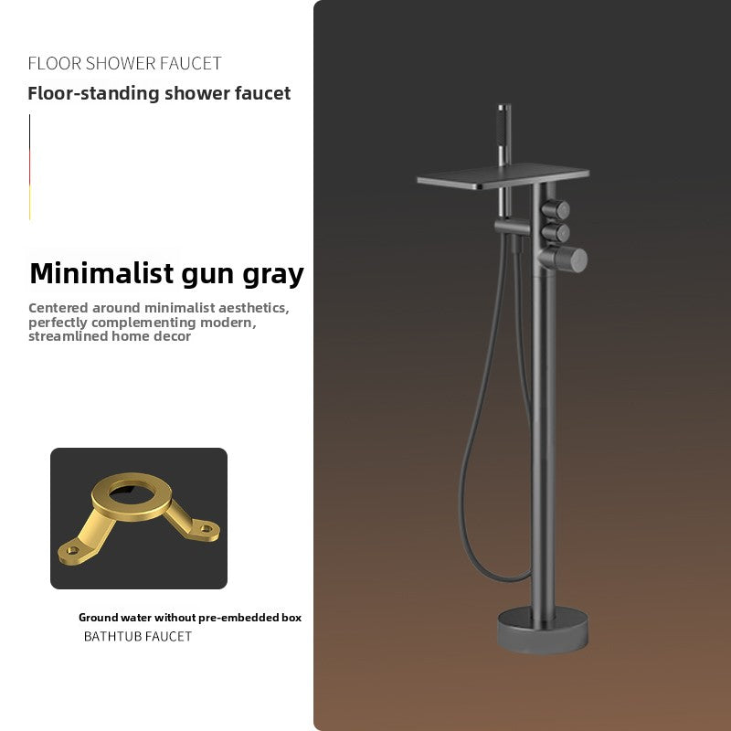 Wall-Mounted Bathtub Faucet with Hot and Cold Shower Head, Minimalist Design for Hotels, Homes, and Guesthouses
