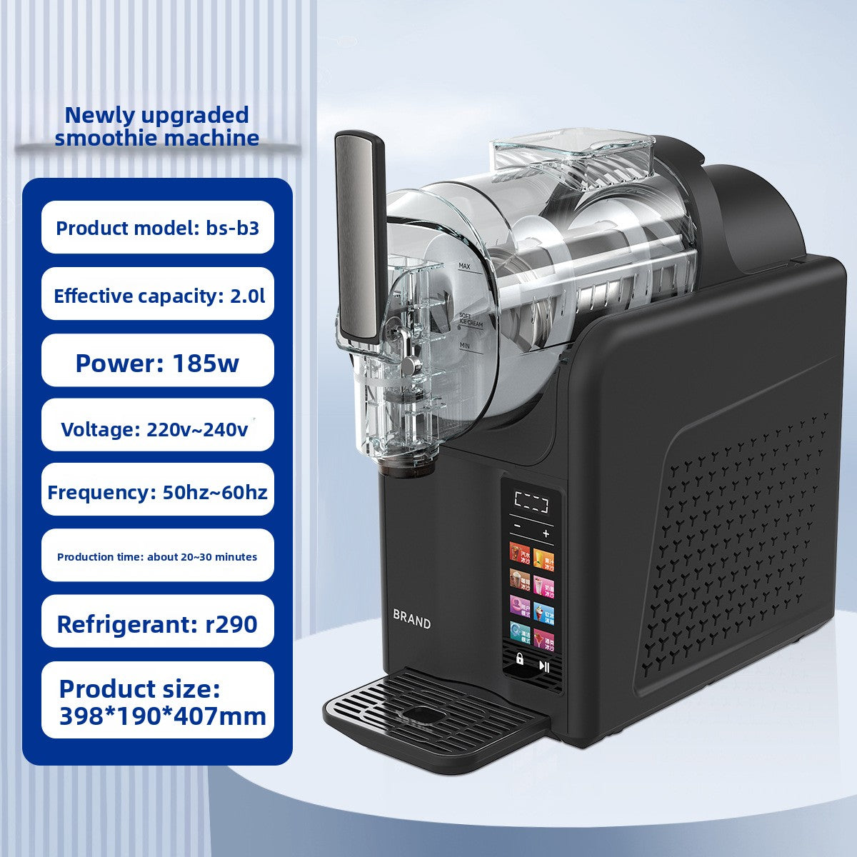Automatic Ice Cream and Smoothie Maker for Home Kitchen Use