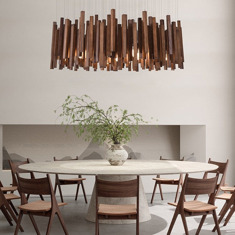 Designer Wood LED Chandelier for Living Room Dining Area 2