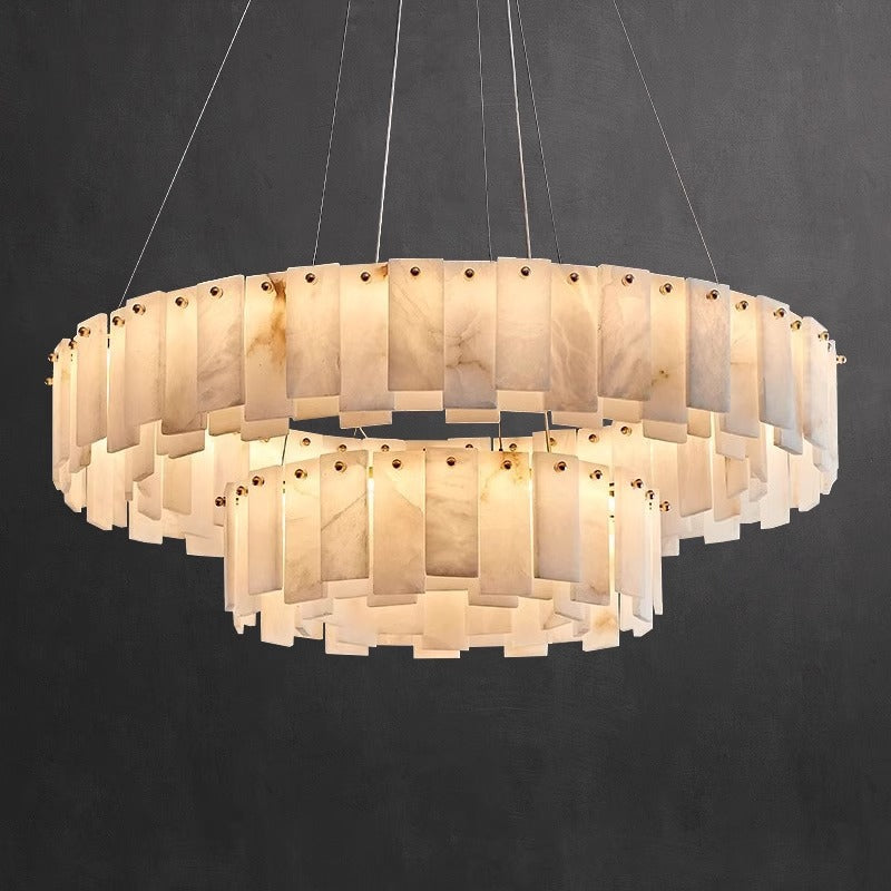 Modern Copper Marble Chandelier with LED Lighting 1