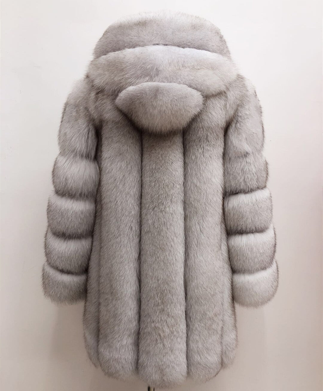 Women's Hooded Fox Fur Coat Winter Fashion
