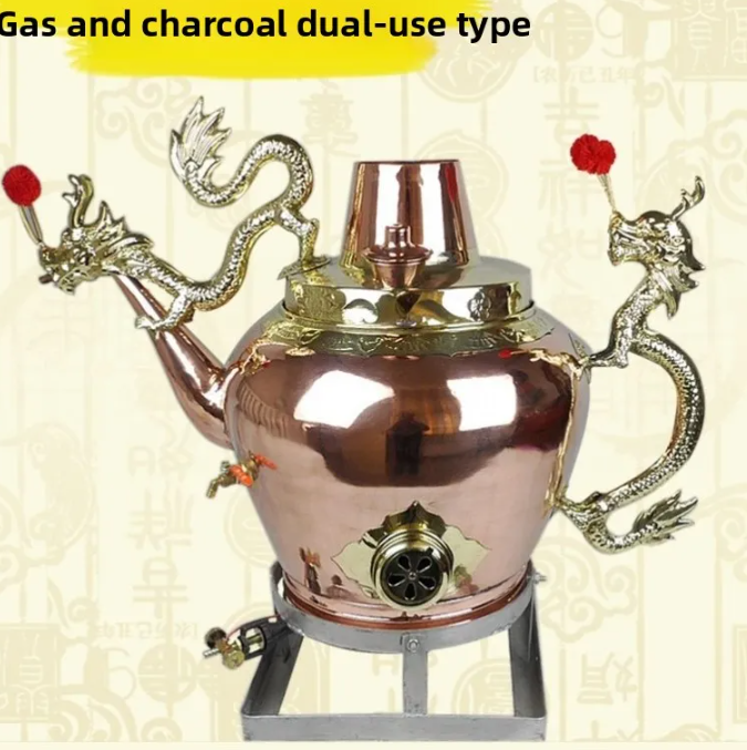 Traditional Dragon Spout Copper Cooking Pot