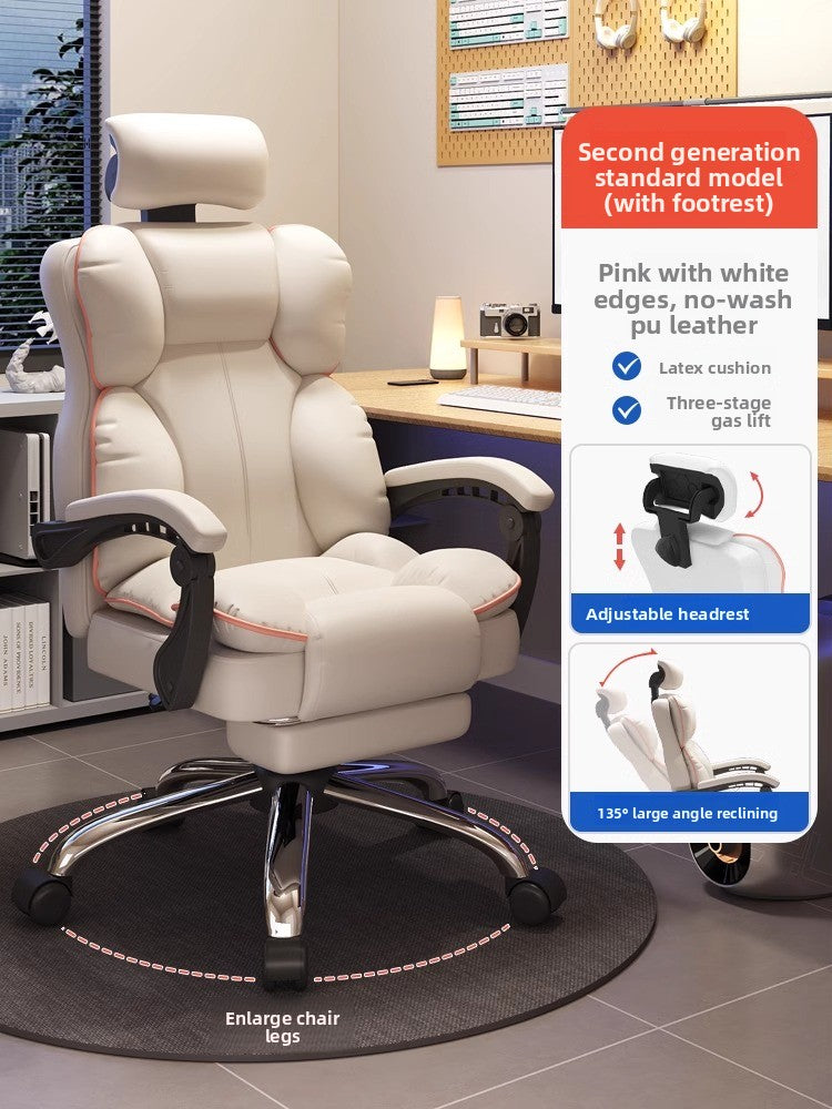 Gaming Chair for Living Room - Ergonomic Office Chair with Footrest, High Back Metal Armchair for Adults