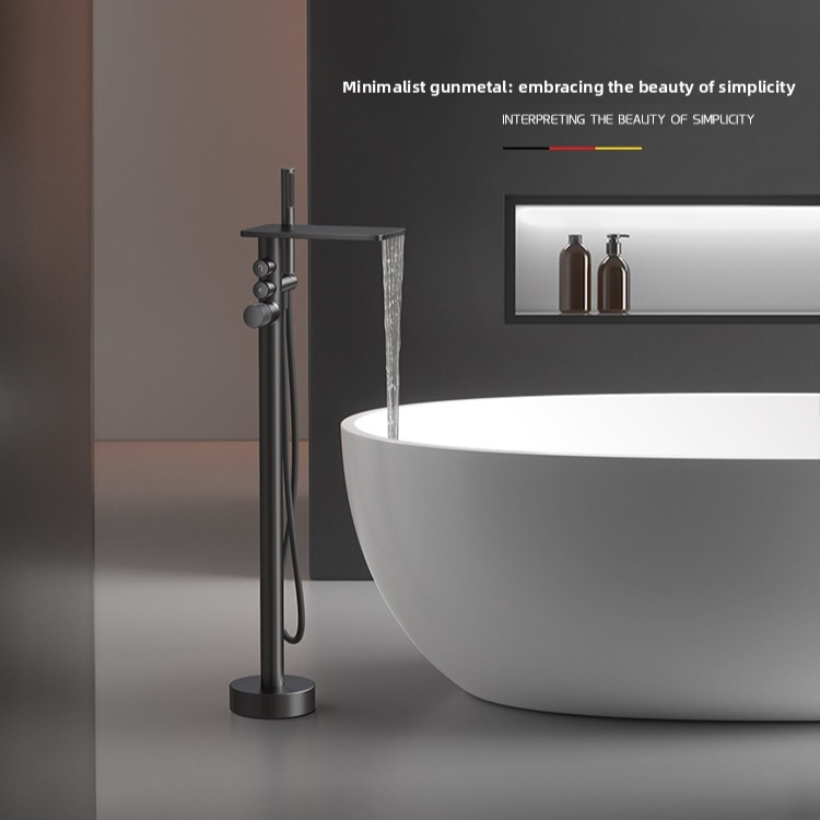 Wall-Mounted Bathtub Faucet with Hot and Cold Shower Head, Minimalist Design for Hotels, Homes, and Guesthouses