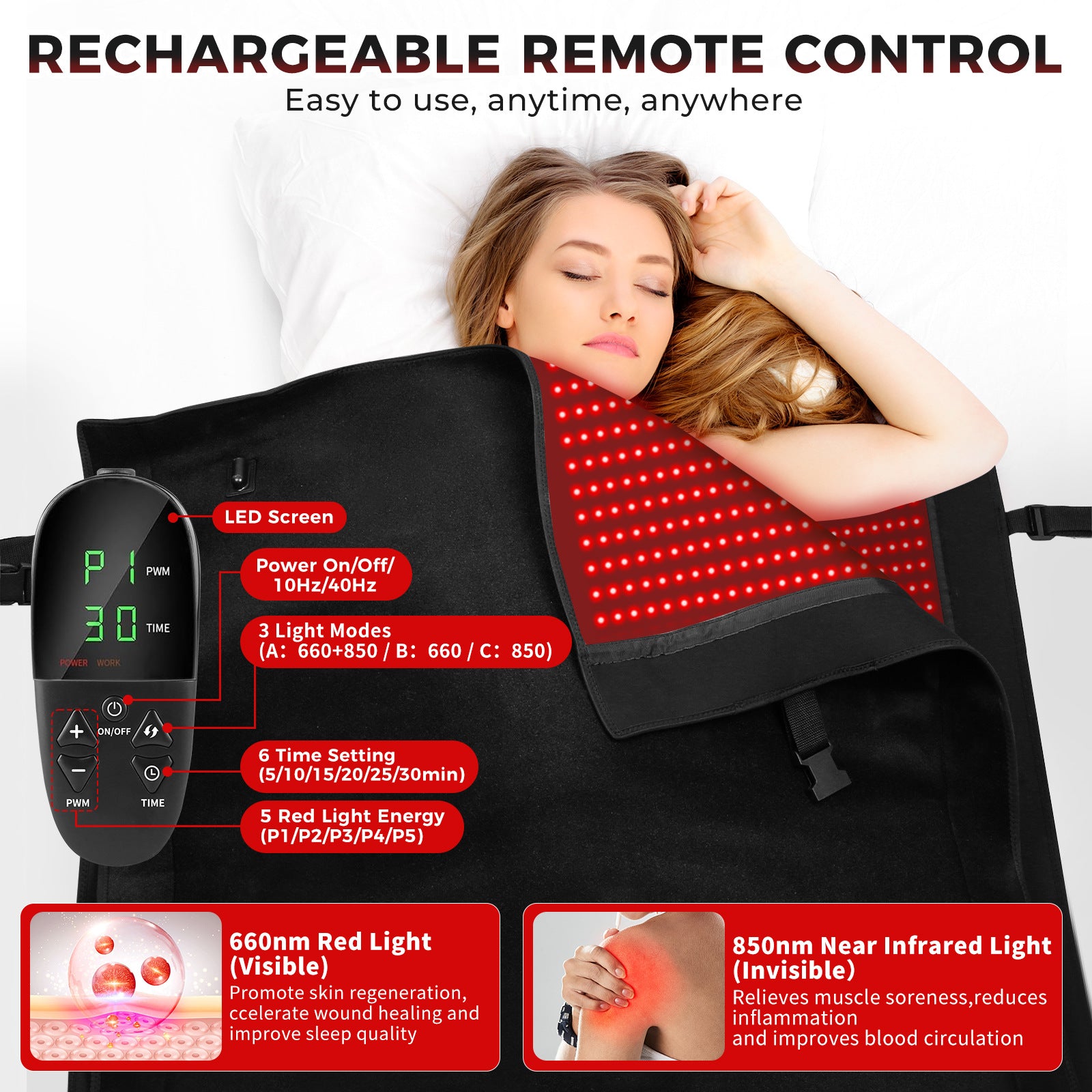 Heated Red Light Therapy Full Body Blanket