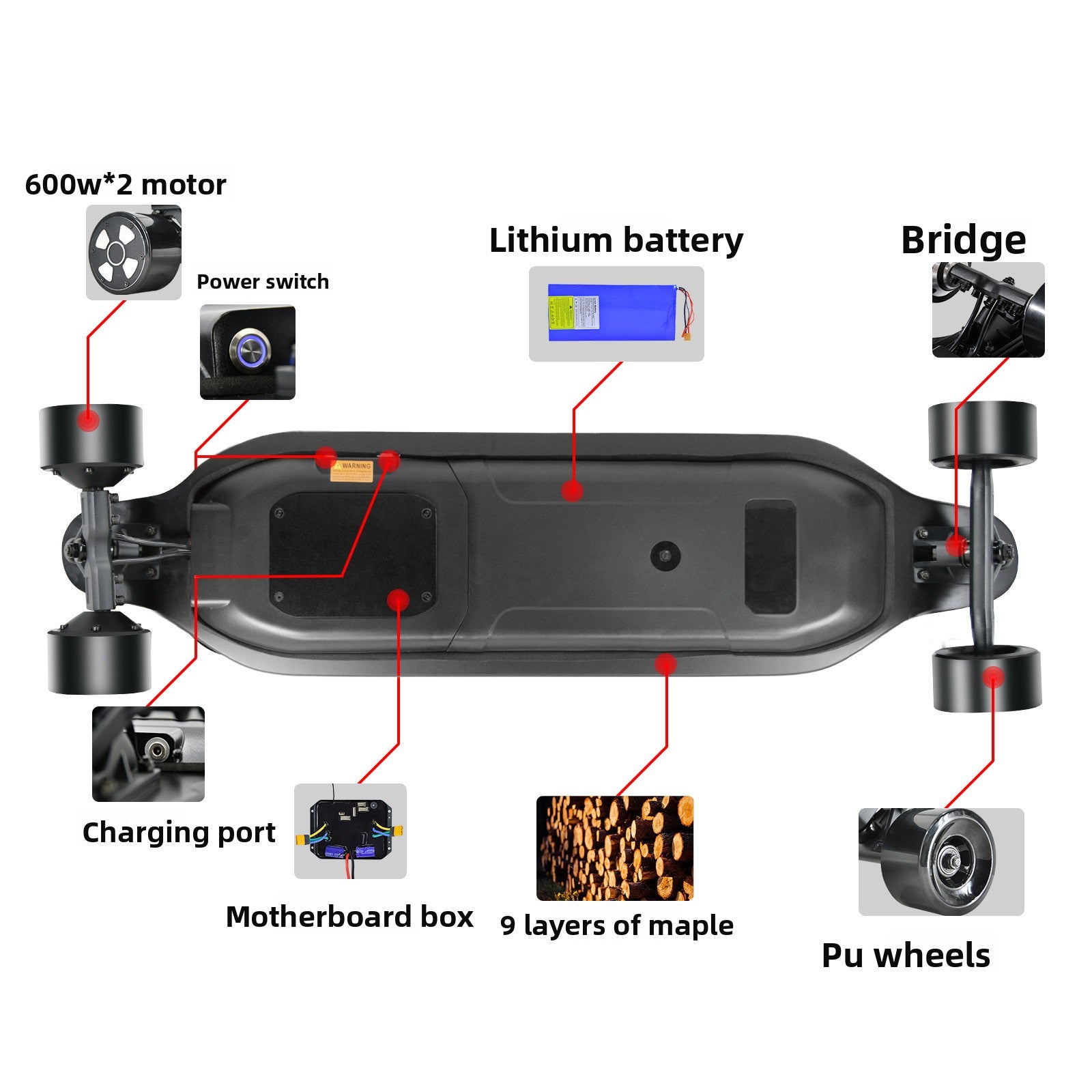 Hub Motor Electric Scooter with Remote Control 2