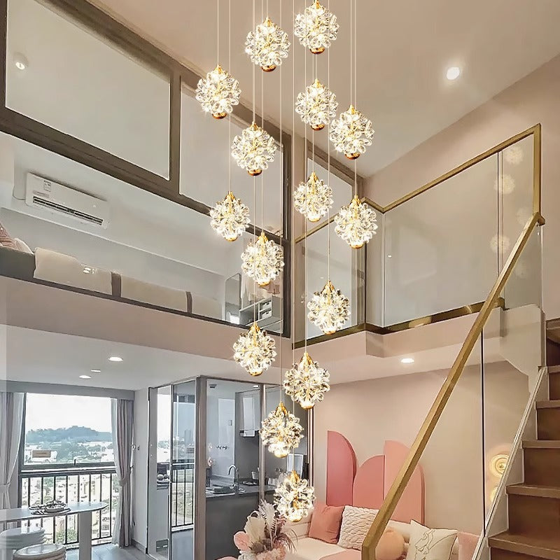 Loft-style high-ceiling living room chandelier 3