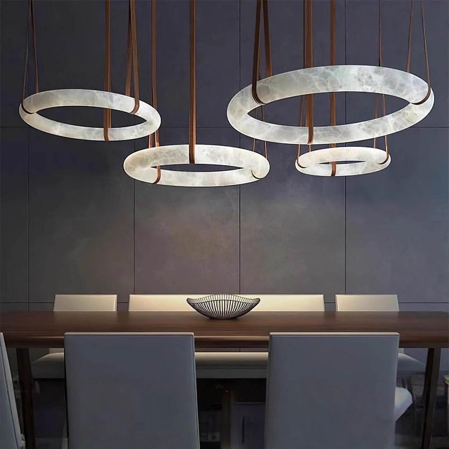 Modern Marble Effect LED Chandelier with Remote Control 1