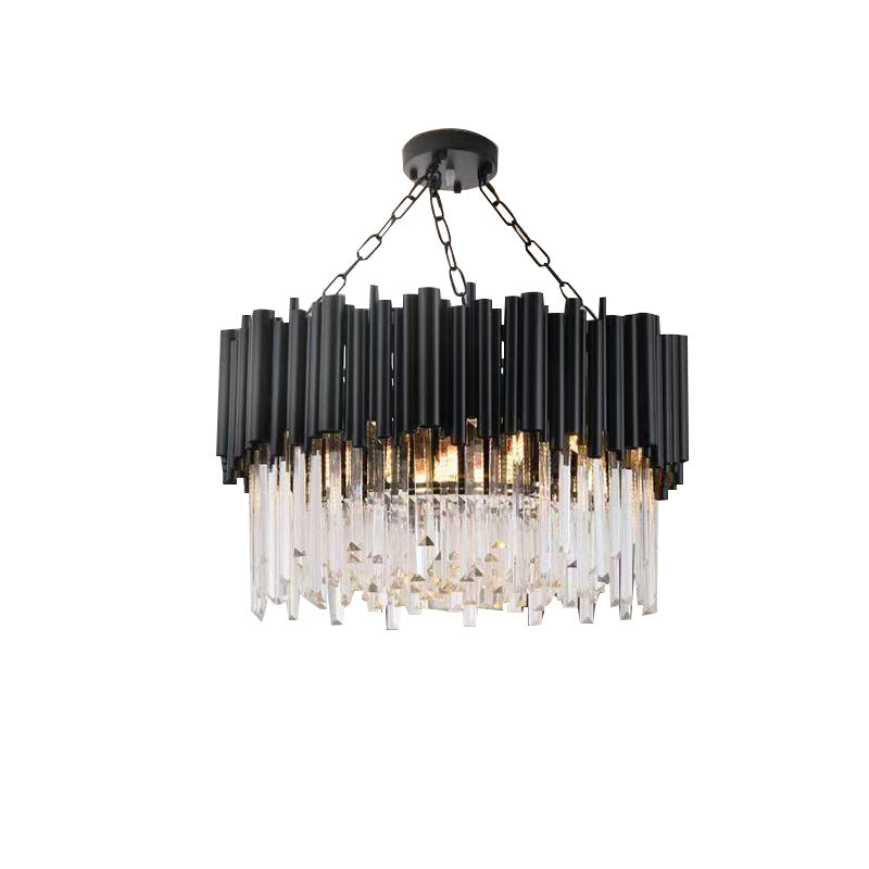 Black Crystal Living Room Chandelier 4