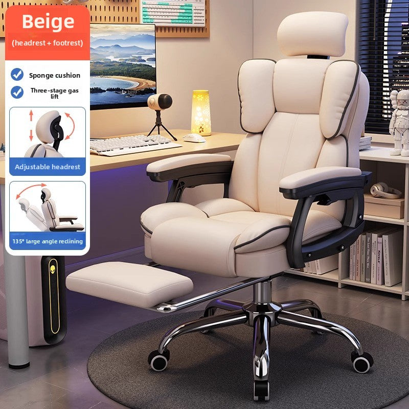 Gaming Chair for Living Room - Ergonomic Office Chair with Footrest, High Back Metal Armchair for Adults
