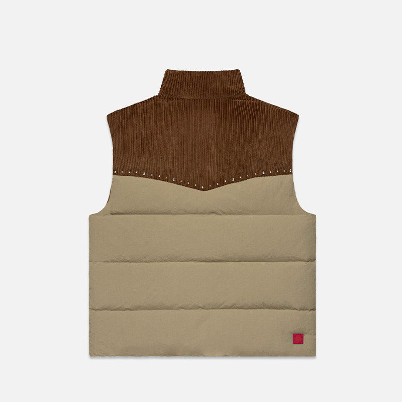 Studded Corduroy Down Gilet Vest