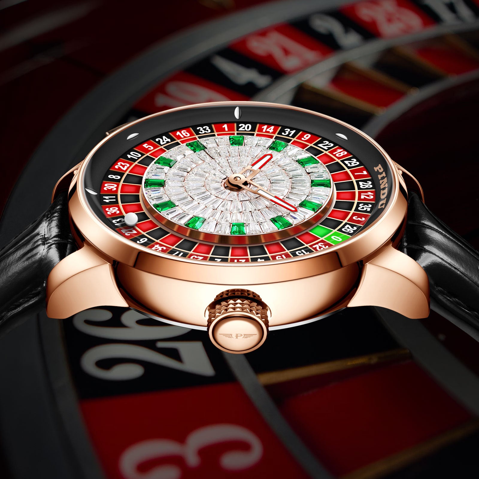 Automatic Mechanical Watch with Diamond Dial