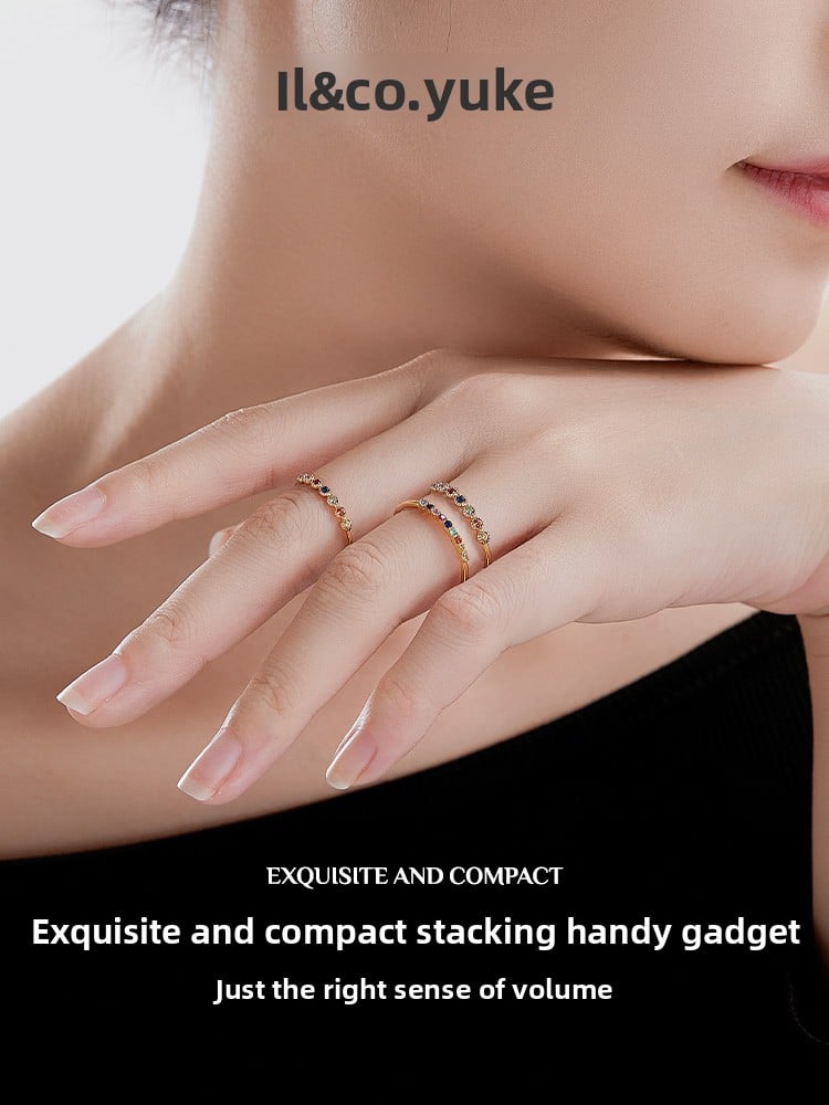 Rainbow gemstone ring 4