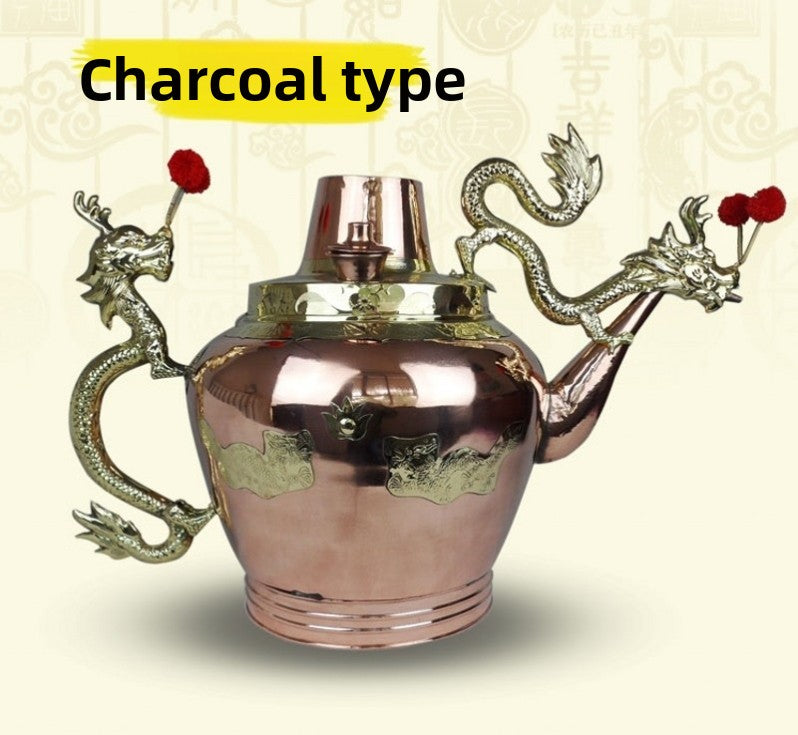 Traditional Dragon Spout Copper Cooking Pot 3