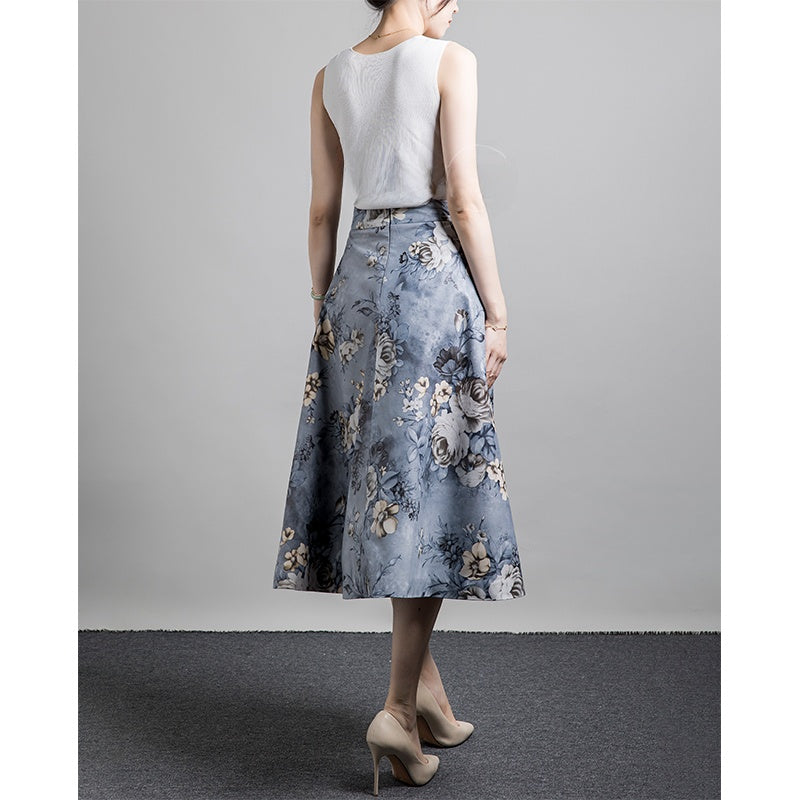 Matte Lamb Leather Skirt with Front Slit