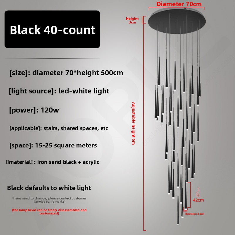 Modern Iron LED Chandelier for Living Room and Staircase