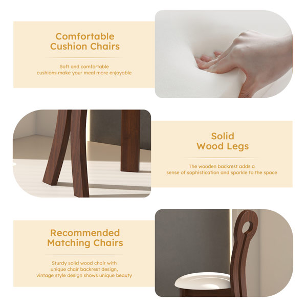 Leather and solid wood dining chairs 4