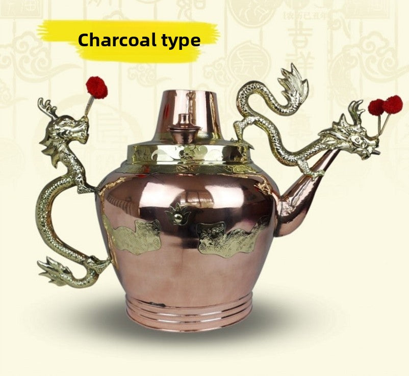 Traditional Dragon Spout Copper Cooking Pot 4