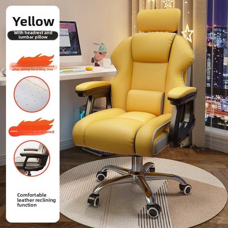 Gaming Chair for Living Room - Ergonomic Office Chair with Footrest, High Back Metal Armchair for Adults