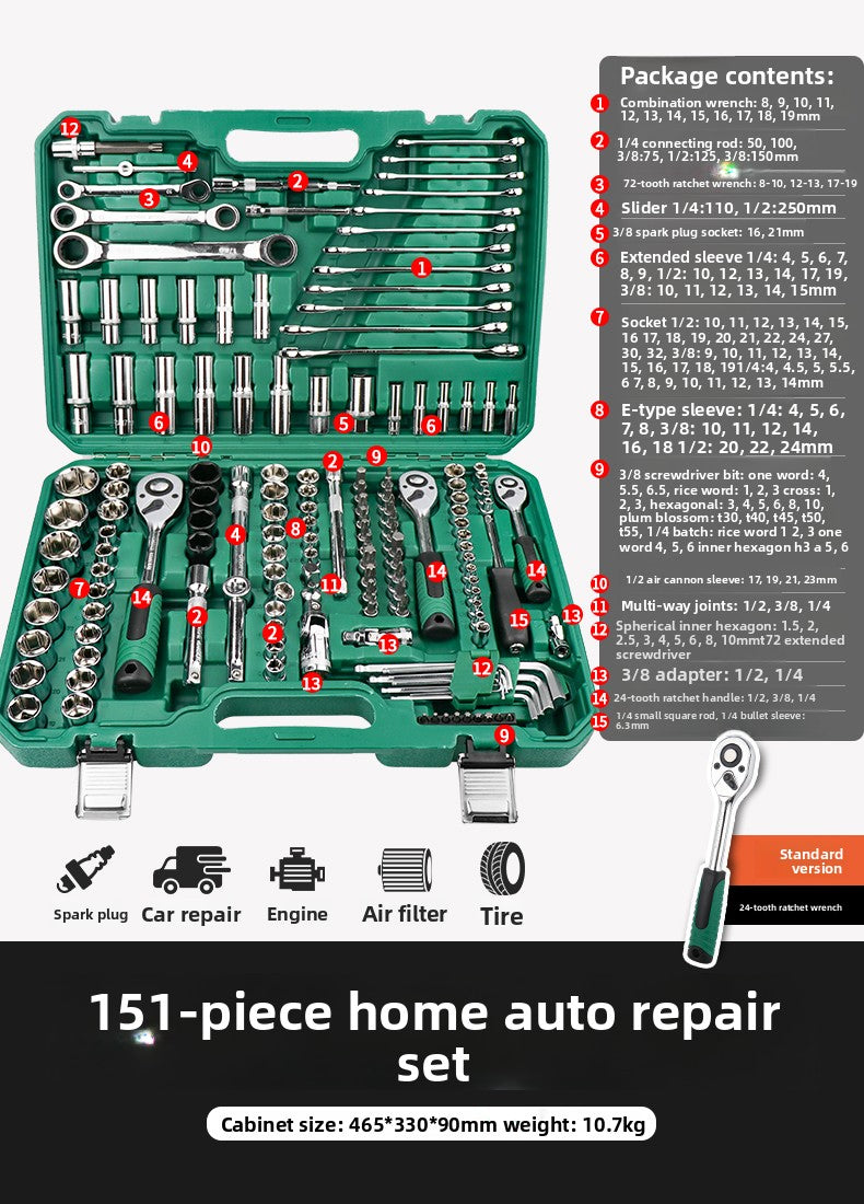 Ratchet Wrench Socket Set Automotive Repair Tools